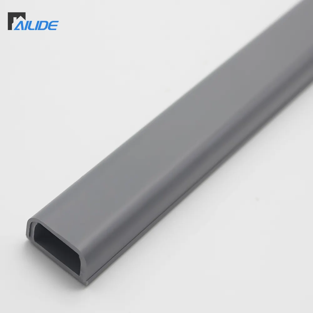 Diskon besar 24x12mm abu-abu tahan api kabel PVC melalui saluran kabel plastik lantai persegi