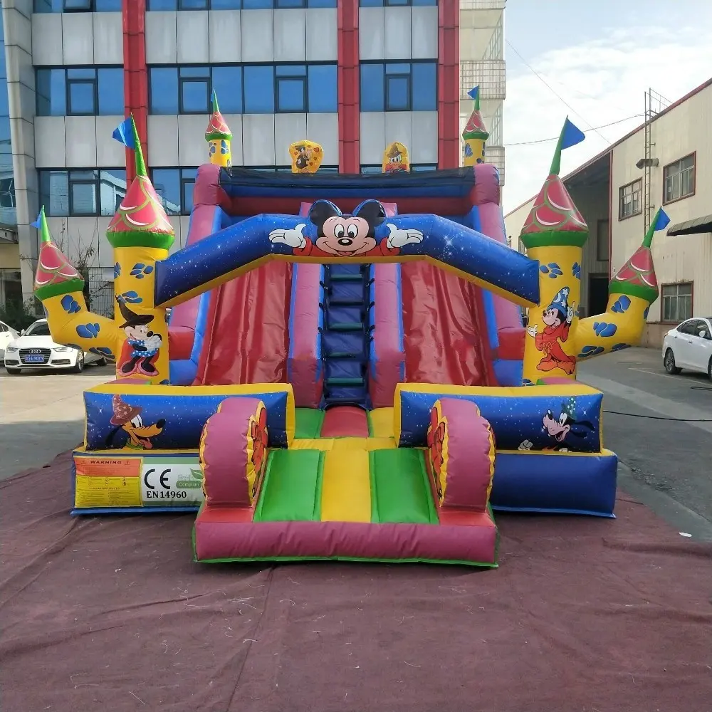 Castillo inflable con tobogán de Mickey Mouse, comercial, superventas, a la venta