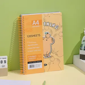 Delijia <span class=keywords><strong>A4</strong></span>螺旋笔记本跨界可爱东西分栏大线圈卡通记事本学生用纸学校用