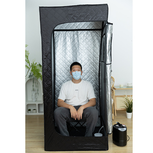 Compact <strong>Portable</strong> Steam Sauna Tent Black Sauna Box for Detox Relaxation Remote <strong>Control</strong> Time Temperature Sauna Room With Chair - Product Image 4