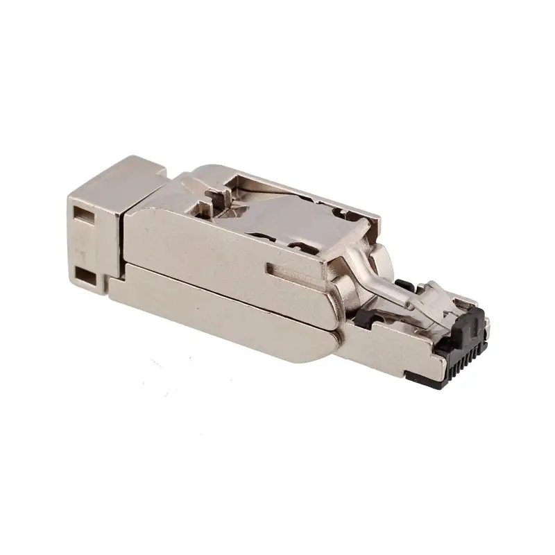 Conector modular rj45 cat6a, conector à prova d' água ip20, instalações rápidas e fáceis de campo, toda a tomada de metal