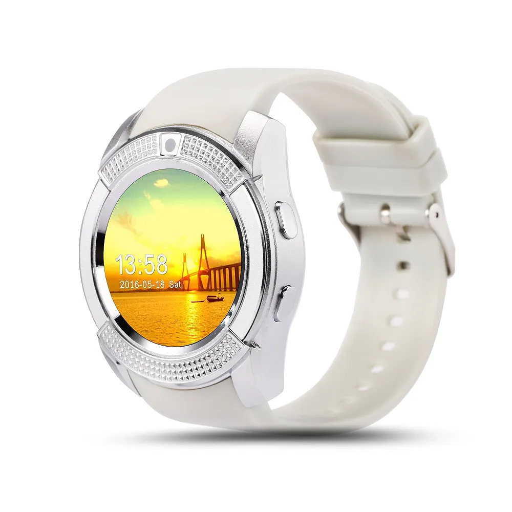 2021 yeni Fitness ürünleri cep telefonu V8 akıllı saat saat erkekler su geçirmez kol saati reloj inteligente akıllı saat V8