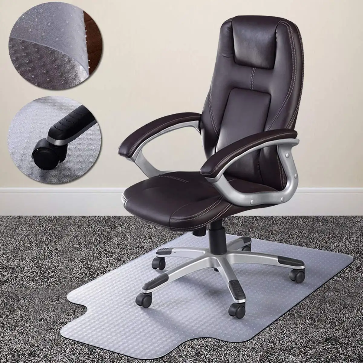 Alfombrillas de silla de PVC con protector de suelo multifuncional transparente para oficina en casa