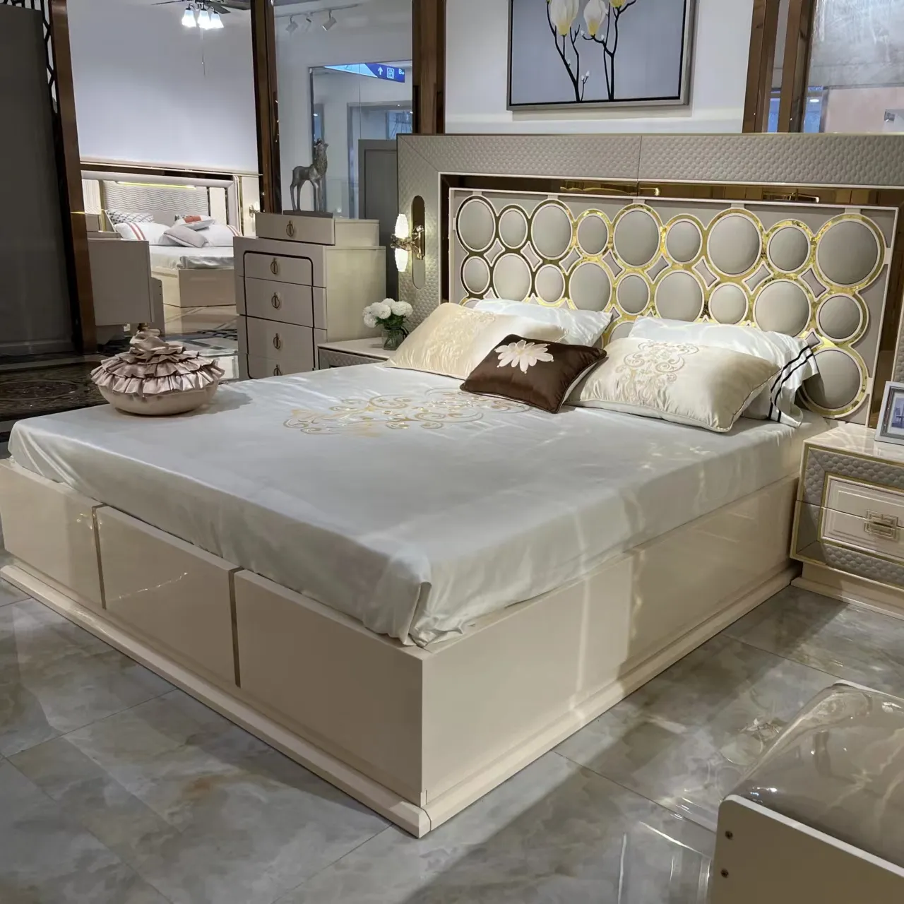 Set di mobili di design semplice e moderno vendita diretta della fabbrica nuova serie di mobili bianchi di lusso leggeri