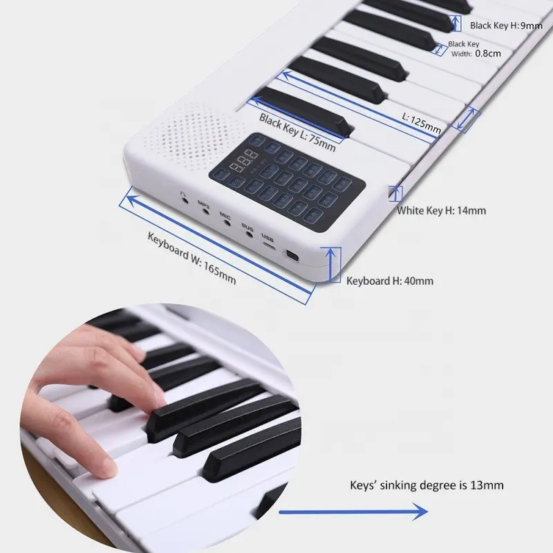 لوحة مفاتيح تحكم متنقلة متوسطة الطول بيانو كهربائي رقمي 88 مفتاح بيانو موسيقي