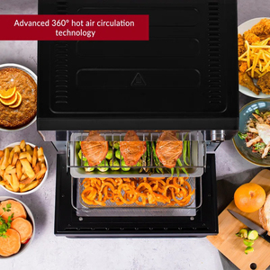 32Qt Countertop Air Fryer e Forno para refeições saudáveis rápidas Asse Broil Air Fry Toast e Bagel Funções 450 ° F Temperatura máxima