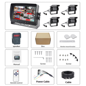 Monitor de coche AI de 4 canales de 7 pulgadas para Auto 4 Pantalla de coche dividida Monitor de salpicadero grabadora AHD pantalla LCD para camión autobús ayuda a la conducción - Product Image 3