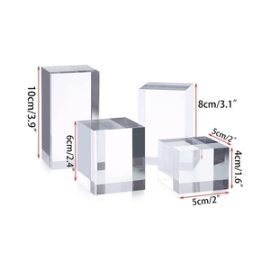 LS Limpar lucite puma plexiglass cubo de exibição sólida 5x5x10cm Jóias Display Stand base Acrílico Square Perfume exibição Bloco Titular
