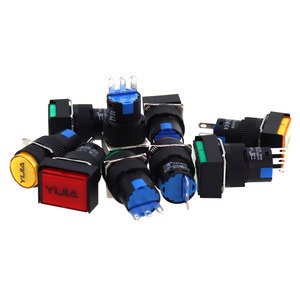 16mm kunststoff led rast 24 volt push button schalter beleuchtet rechteckigen push button schalter - Product Image 2