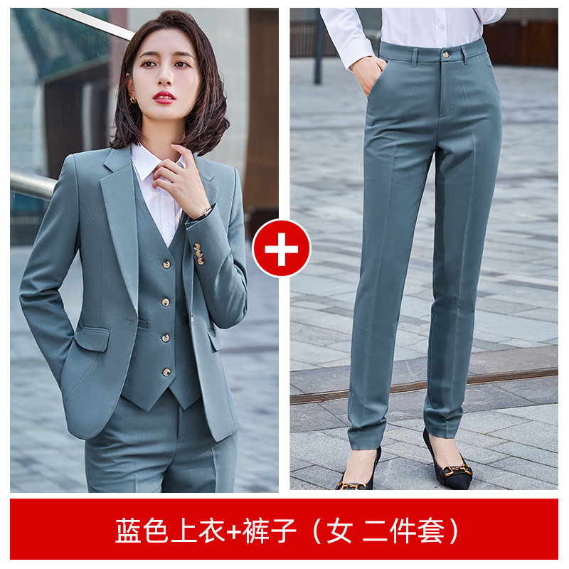 Femmes bleu costume + pantalon