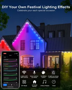 Kalıcı açık IP67 su geçirmez dış Soffit aydınlatma akıllı Wifi App Tuya kontrol saçak dize ışık RGBIC - Product Image 3