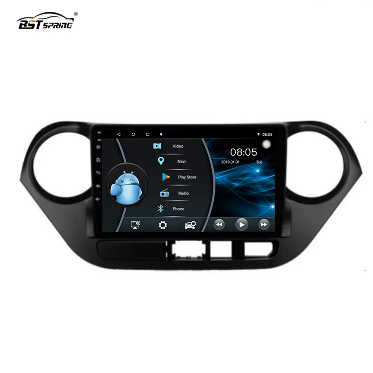 Bosstar-reproductor multimedia con pantalla táctil de 9 "y GPS para Hyundai, autorradio 1DIN con Android 10, Dvd, sistema de navegación GPS para coche Hyundai i10