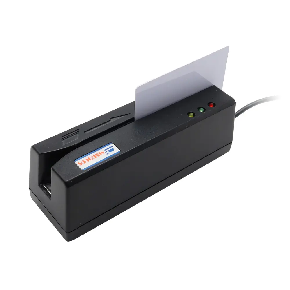 RS232 USB Mini interfaz portátil conectar el sistema Windows lector de tarjetas de banda magnética escritor utilizado en el banco