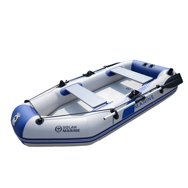 Solarmarinho barco inflável de pvc dobrável, esteira de ar para 3 pessoas, barco de pesca profissional com remo de liga de alumínio