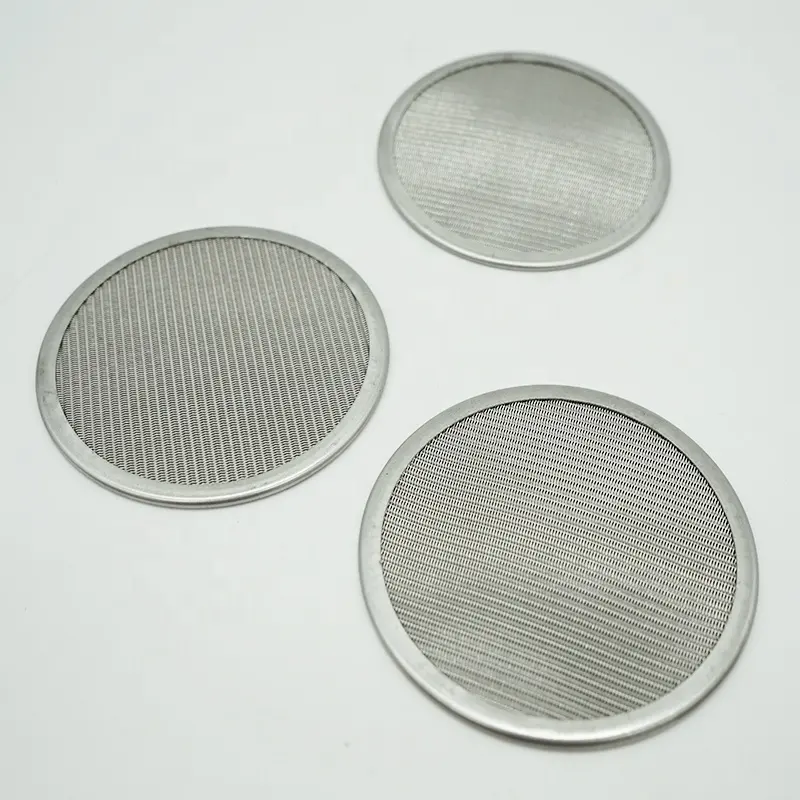 Stainless Steel Wire Mesh Disc ss micron 10mm 15mm 16mm 20mm 25mm 30mm edge packed filter mesh packs filter disc mesh