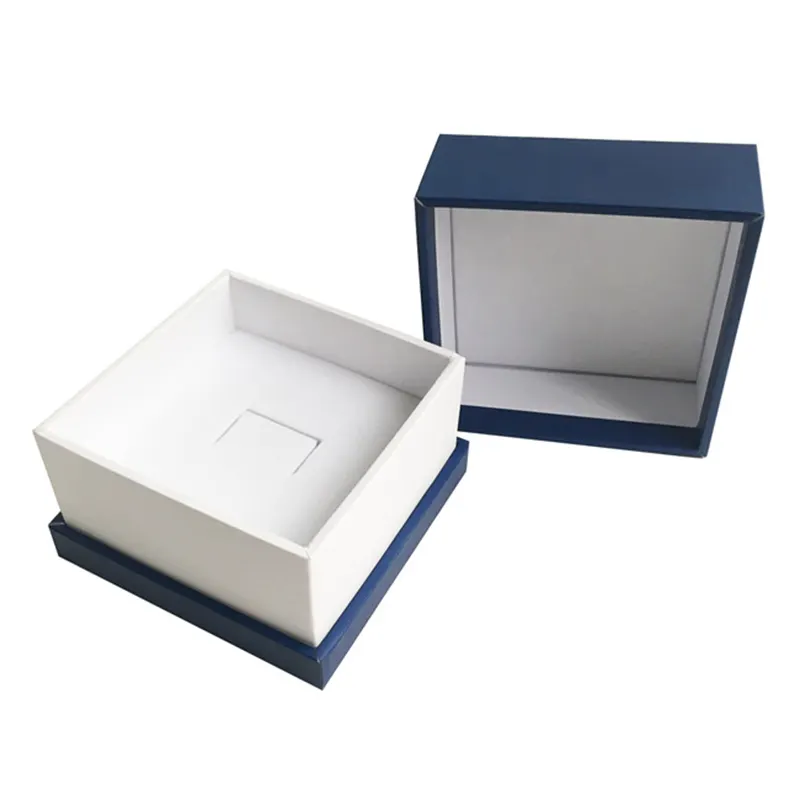 Caja de papel de joyería de regalo de cajón de collar de flores de embalaje pequeño de lujo cuadrado personalizado