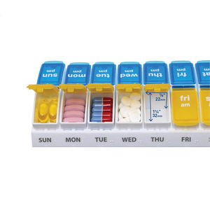 Detachable 14 Grids <strong>7</strong> Days <strong>2</strong> <strong>Times</strong> Pill Organizer Box <strong>1</strong> Week AM/PM Pill Reminding Box Portable Moisture-Proof Pill Box - Product Image 5