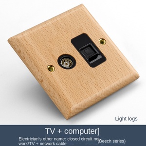 Retro Black walnut Panel Wand schalter TV-Computer buchse mit exzellentem Service für den Heimgebrauch und WiFi-Netzwerke - Product Image 4