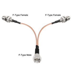 F-loại Splitter Coax Cable f Nam để Dual Nữ adapter 50ohm TV Antenna 3 cách Y loại rg316 Splitter cáp đồng trục - Product Image 2