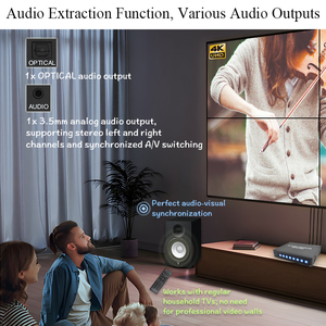 4K Video duvar denetleyicisi 2X2 destek HDMI2.0 USB 2.0 Analog ve optik ses çıkarma ile 180 derece rotasyon - Product Image 3