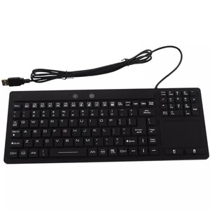 108-Key Waterproof Backlit Industrial <strong>Desktop</strong> <strong>Keyboard</strong> USB Interface Rubber Silicone <strong>with</strong> Touchpad - Product Image 4