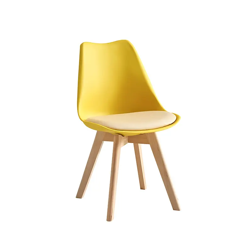 Cojín de plástico Orangefurn, sillas de comedor de madera tapizadas, silla de comedor de madera moderna PP