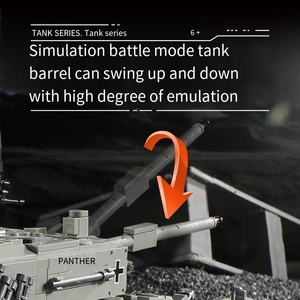 Tiktokホット販売ドイツヒョウメインバトルタンクアーミーミリタリーWW2モデルビルディングブロックおもちゃと互換性があります - Product Image 5