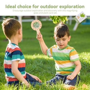 Preschool Science Magnifier Early <strong>Learning</strong> STEM Activity Wooden Magnifying Glass <strong>Explorer</strong> Set Nature Observation - Product Image 3