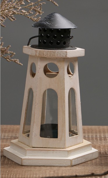 Bois de phare gris et blanc