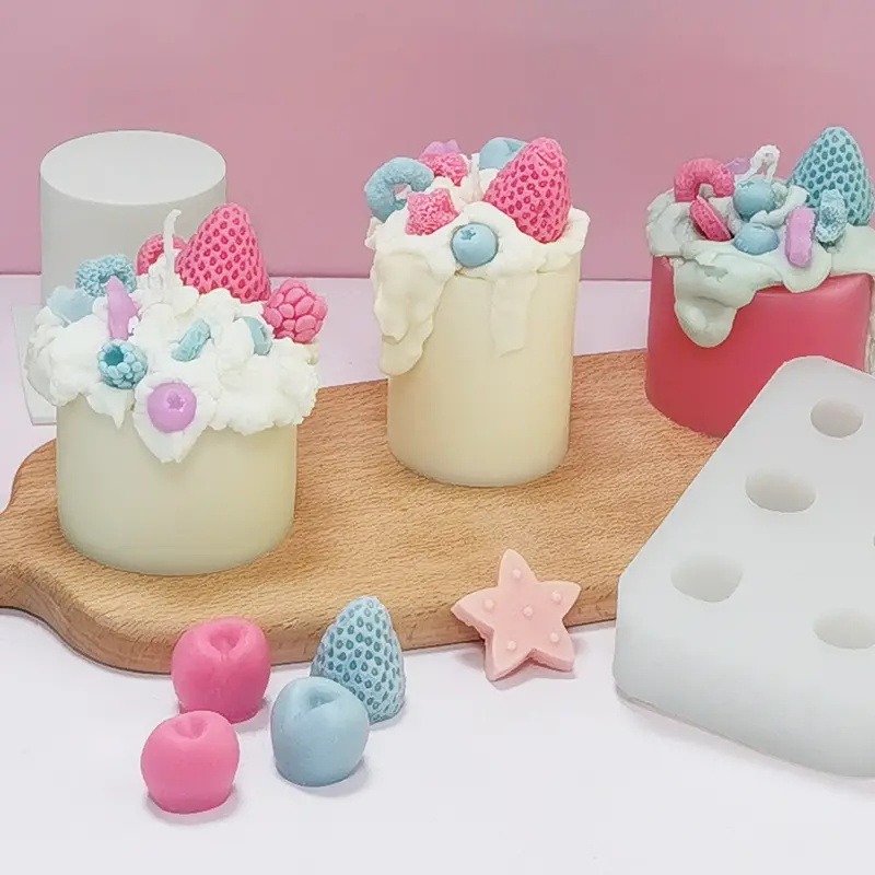 Hot Selling moldes de silicone 3d cute candle Silicone Fondant Cake Chocolate Candle Molds For Food