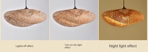 Natural Handwoven <strong>Decorative</strong> Handmade Bamboo Pendant Light Three-in-one Packaging Structure Bar Pub <strong>Cafe</strong> Restaurant Art <strong>Decor</strong> - Product Image 5