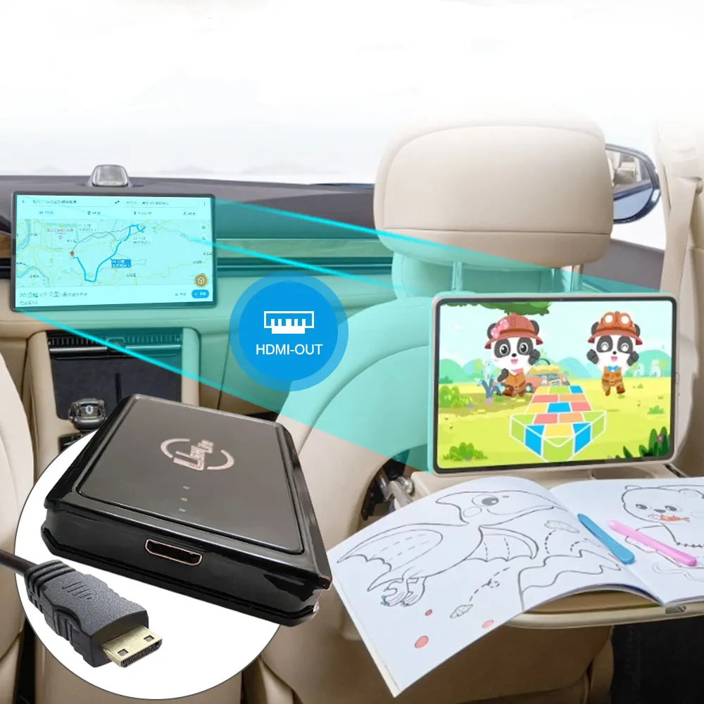 GPS 네비게이션 카플레이 무선 어댑터 AI 박스 8 + 128G 분할 화면 구글 플레이 자동차 멀티미디어 박스 HD 무선 자동차 놀이