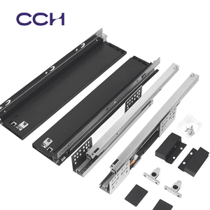 Correderas de Cajón de Doble Pared con Cierre Suave Automático, Sistema de Apertura por Presión, Cajón Metálico Delgado para Muebles de Cocina - Product Image 1