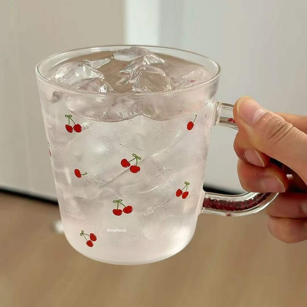 Clear Cherry-shaped high-temp roasted flower with diamonds