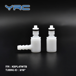 Acetal 90 derece dirsek 3/16 "hortum Barb Valved plastik hızlı kes erkek kaplin Insert 5mmID boru için