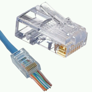UTP แจ็คผ่านผ่านระบบ RJ45 3U โมดูลาร์เครือข่าย CAT5 8P8C ขั้วต่อ EZ LAN ชุบทอง - Product Image 1