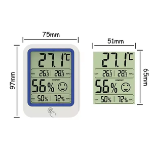 Estación meteorológica para interiores con retroiluminación MAX/MIN Pantalla digital Sensor de temperatura LCD Higrómetro Medidor de humedad para uso en interiores - Product Image 4