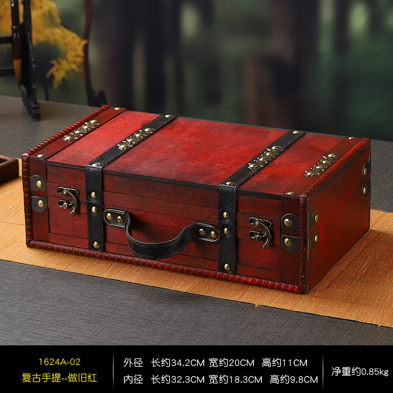 1624A-02 Vintage Handbag - Distressed Red