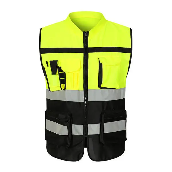 Vêtements de travail multi-poches moto équitation sport extérieur sangles de sécurité réfléchissantes gilet veste de sécurité réfléchissante