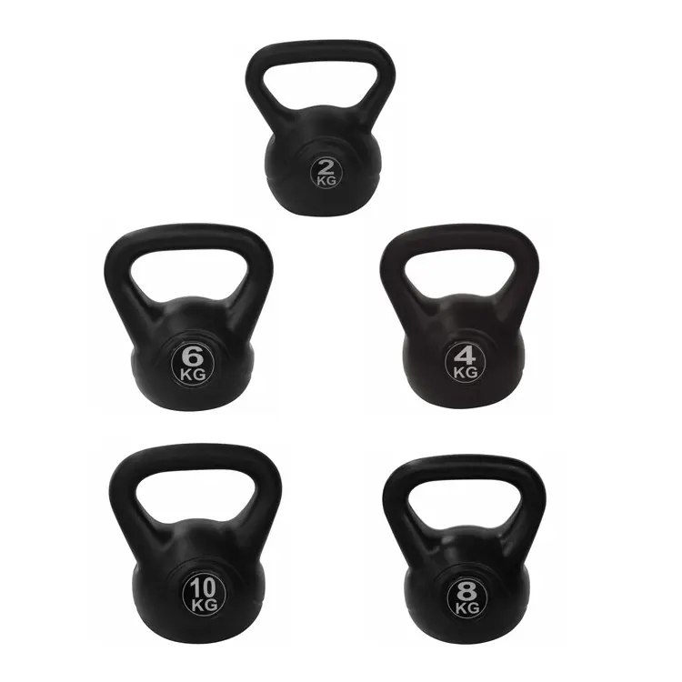 Kettlebell in plastica vinilica da 2, 4, 6, 8 3,10 libbre, Kettlebell di cemento per l'allenamento di pesi Fitness