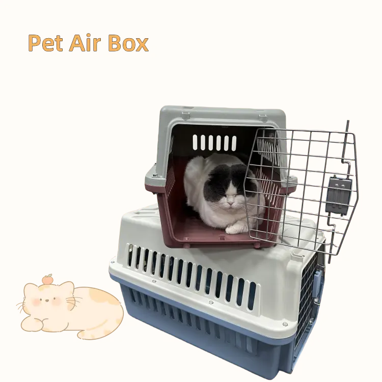 저렴한 내구성 금속 문 PP 재료 대형 애완 동물 공기 여행 상자 고양이 공간 오두막 개 크기 개 체크 공기 상자