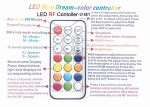 21Key RF IR RGB Lichtpixel-Controller mit Fernbedienung Mini Smd Für WS2812B WS2811 LED-Streifen 5-24V - Product Image 6