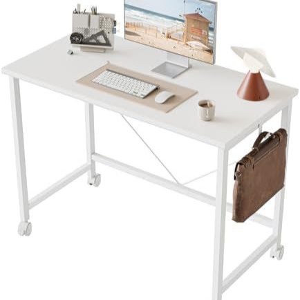 White with casters