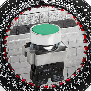 22mm工業用工場フラッシュ押しボタンスイッチ防水LED照明スプリングリターン12V DC IP65レベル金属材料 - Product Image 3