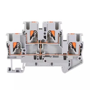 Double-layer <strong>terminal</strong> in-line up-and-down interconnection PTTB2.5-PV tool-free <strong>spring</strong> <strong>connection</strong> 4 holes <strong>terminal</strong> <strong>block</strong> - Product Image 1