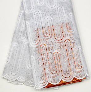 Vải Kim Sa Đỏ Tía Cắt Đôi Thủ Công Tiệc Cưới ASO EBI Truyền Thống Châu Phi - Product Image 5