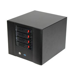 ミニITX NAS 4ベイPCサーバーケース3.5/2.5インチホットスワップアルミ合金プラスチック水平スタイルファン付きストック製品 - Product Image 2