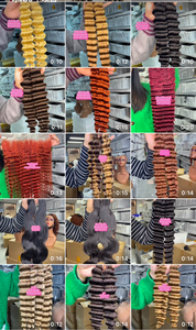 מזל טוב Crochet האריך ישר גל עמוק בוהו שיער בתפזורת לא לכלך שיער צמות שיער אדם