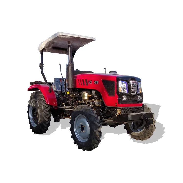 Huaxia Mini Tractors 504 4wd 50 hp 4x4 Tracteur agricole Outils complets à vendre
