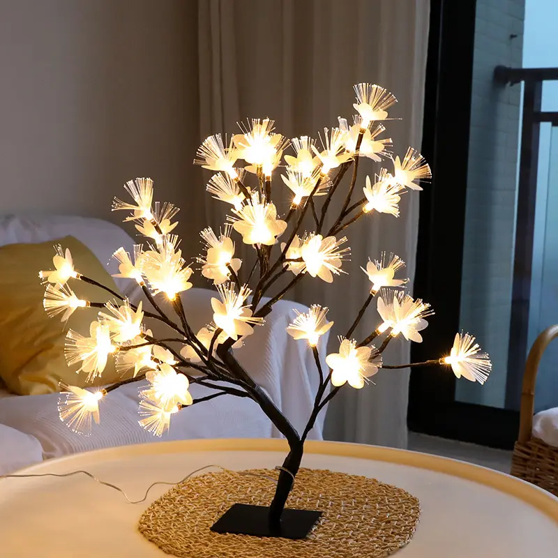 Bola de cerezo con luz Led, decoración de árbol de mesa, árbol, decoración de noche, regalo de boda, moda